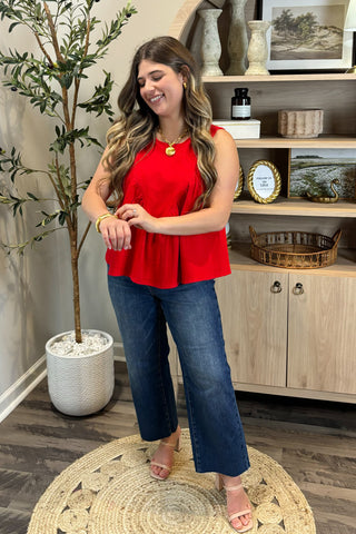 Spice Queen Red Denim Top
