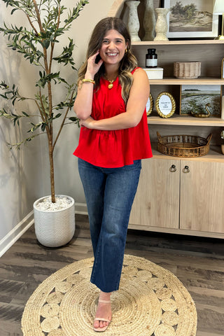 Spice Queen Red Denim Top