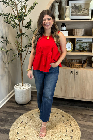 Spice Queen Red Denim Top