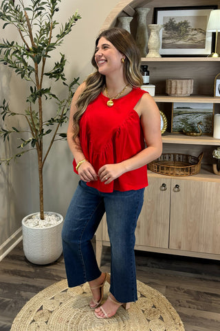 Spice Queen Red Denim Top