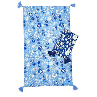Blue Floral Dish Towels Set