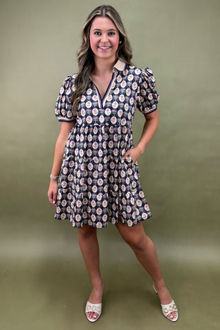 Bloom Into Fall Collared Mini Dress