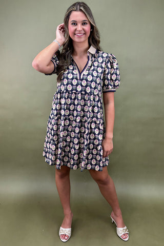 Bloom Into Fall Collared Mini Dress