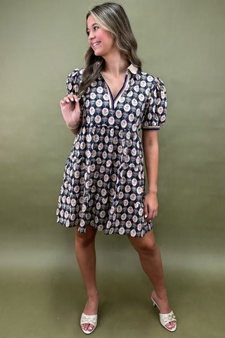 Bloom Into Fall Collared Mini Dress