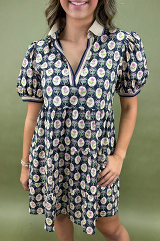 Bloom Into Fall Collared Mini Dress