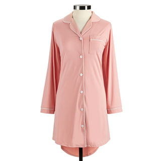 Pink nightshirt on a mannequin against a white background