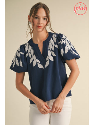PLUS Simply Elegant Embroidered Top