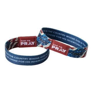 Two wristbands with text and designs on a white background