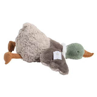Meet Fisher the Mallard Plush Pal, an ultra-soft stuffed mallard duck filled with plush fiber and polypropylene beads