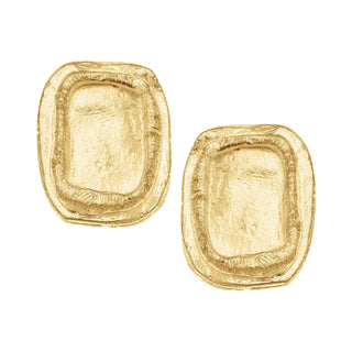 Pair of gold earrings on a white background