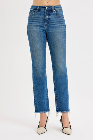 Blue jeans on a white background