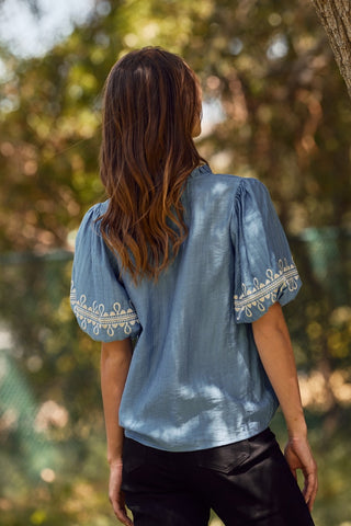 PLUS On The Horizon Embroidered Top