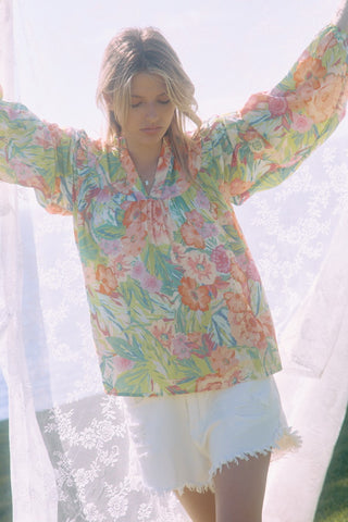 PLUS Pastel Meadow Floral Top