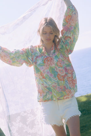 PLUS Pastel Meadow Floral Top