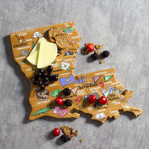 Louisiana State Shaped Cutting and Serving Board