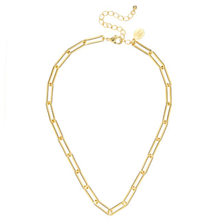 Gold chain necklace on a white background