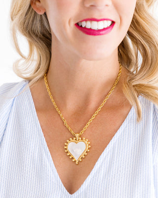 Susan Shaw Mother of Pearl Heart Necklace