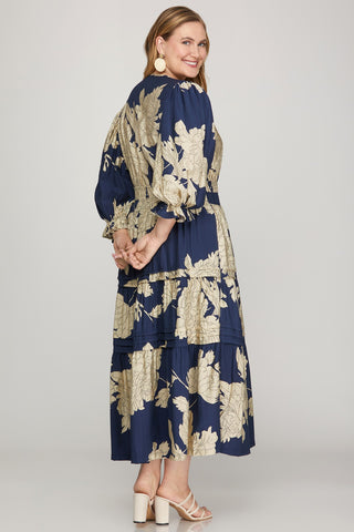 Plus Moonlit Botanica Floral Midi Dress