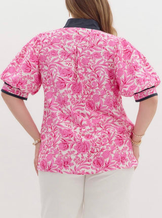 PLUS Floral Galore Pink Printed Top