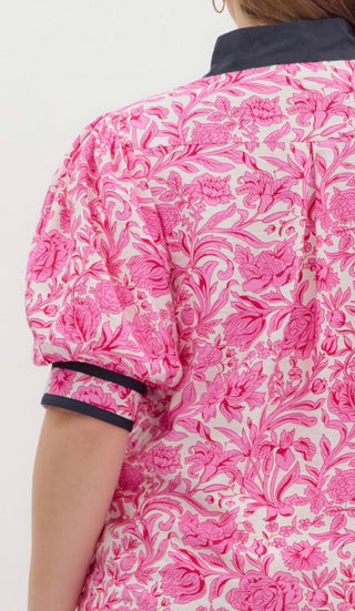 PLUS Floral Galore Pink Printed Top