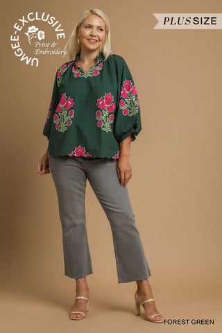 PLUS Glowing Garden Floral Top
