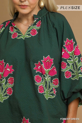 PLUS Glowing Garden Floral Top