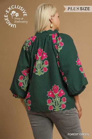 PLUS Glowing Garden Floral Top