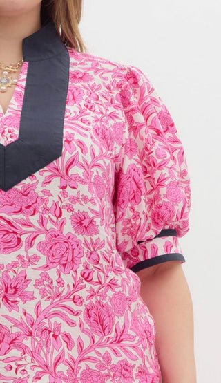 PLUS Floral Galore Pink Printed Top