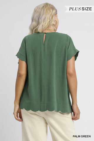 PLUS Evergreen Ease Scalloped Trim Top