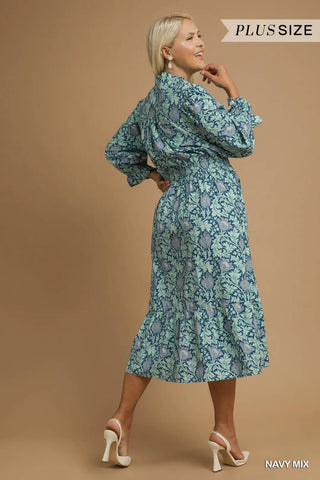 PLUS Willow Breeze Floral Midi Dress