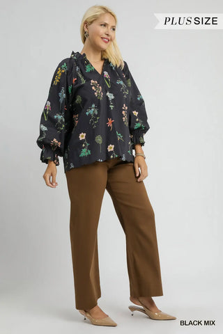 PLUS Noir Whispers Floral Top
