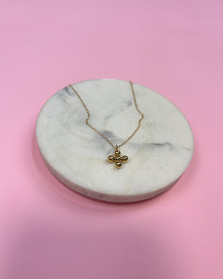 Enewton 4mm Bead Cross Necklace