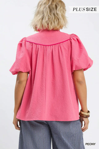 PLUS Watermelon Sugar Seersucker Top