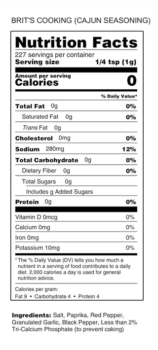 BritsCookin Cajun Seasoning