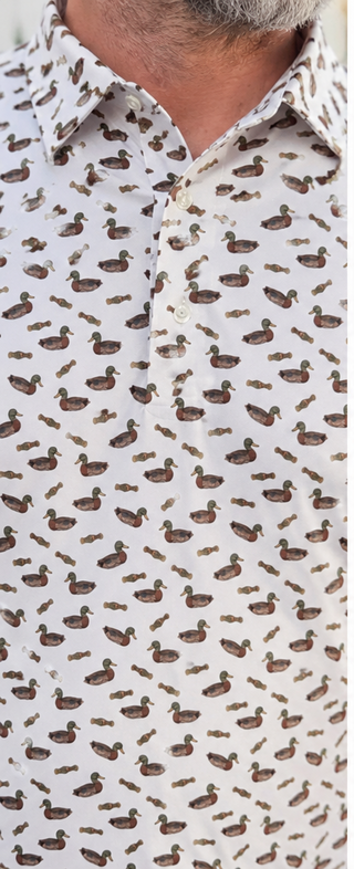 Happy Threads Men's Performance Duck & Call Polo