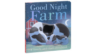 Children's book titled 'Good Night Farm' with farm animals on the cover