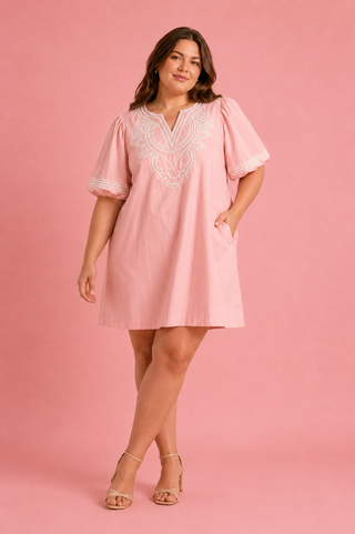 plus pink dress