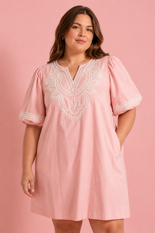 plus pink dress