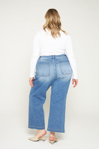 PLUS Kate HR Cropped Wide Leg Jeans