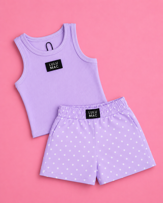 Lulu Mac Youth Lilac Dot Boxer Shorts