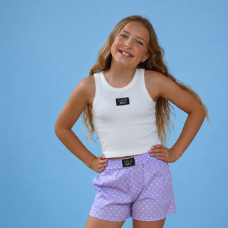 Lulu Mac Youth Lilac Dot Boxer Shorts