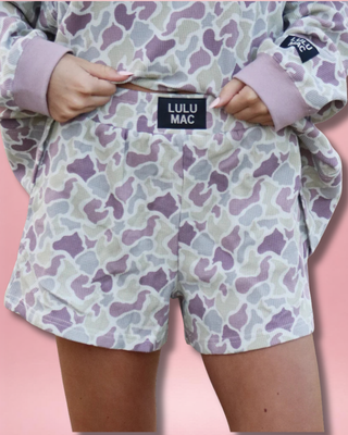 camo Boxer Shorts featuring a lightweight woven fabric, elastic waistband, relaxed fit, and comfortable everyday style.