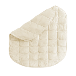 Beige quilted Blanket on a white background