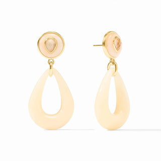 Gold earrings with a white background
