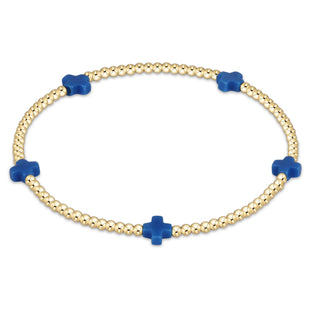 Bracelet with blue star-shaped beads on a white background