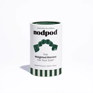 Nodpod weighted eye blanket packaging on a white background