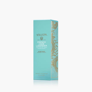 Voluspa French Cafe Lavender room spray packaging on a white background