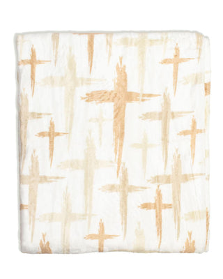 Royal Standard Cross Throw Blanket available in Gold and Blue. 