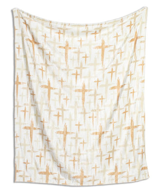 Royal Standard Cross Throw Blanket available in Gold and Blue. 