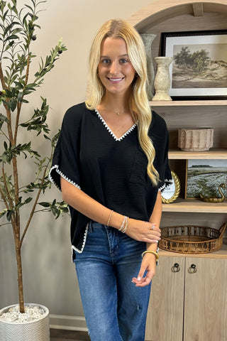 Not Your Basic V-Neck Top *More Colors*